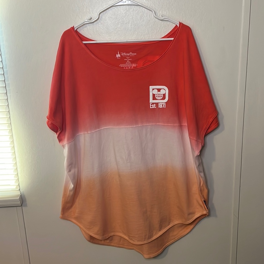 Disney Parks Disney World Orange Ombré Spirit Jersey Oversized T-shirt Size XL